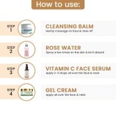 Make Up Removal Kit (Vitamin C Face Serum, Rose water, Face Moisturizing gel cream, Cleansing balm + Get a FREE Pouch)