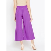 Women Purple Loose Fit Solid Culottes