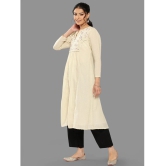 Janasya Cotton Embroidered Front Slit Womens Kurti - Beige ( Pack of 1 ) - None