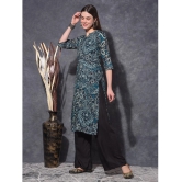 Mamoose Rayon Self Design Straight Womens Kurti - Blue ( Pack of 1 ) - None