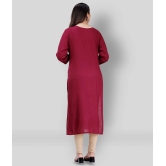 JC4U - Maroon Rayon Womens Straight Kurti ( Pack of 1 ) - 6XL