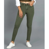 Urbano Fashion - Olive Denim Skinny Fit Womens Jeans ( Pack of 1 ) - None