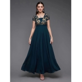 Miss Chase Georgette Solid Full Length Womens Gown - Teal ( Pack of 1 ) - None