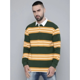 Auto Stripes Green Yellow Polo T-Shirt-L / Green