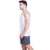 Men's Regular Cotton Sleeveless White Vests (PACK OF 10)