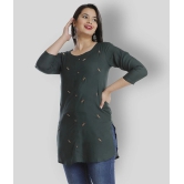 HIGHLIGHT FASHION EXPORT - Green Viscose Womens Straight Kurti ( Pack of 1 ) - XXL