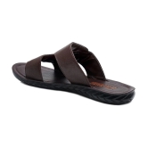 ASIAN Brown Mens Leather Slipper - None