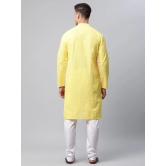 Jompers Mens Embroiderd Kurta Pajama-S / Yellow