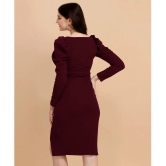 Sheetal associates - Maroon Polyester Blend Womens Bodycon Dress ( Pack of 1 ) - None