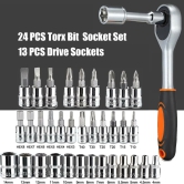 46-Piece Socket & Ratchet Set with Torque Wrench (1/4 Drive)