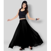 Sttoffa - Black Georgette Womens A-Line Skirt ( Pack of 1 ) - 38