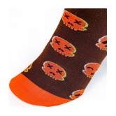 Man Arden Halloween Edition Designer Socks, Casual, Office, Egyptian Premium Cotton Quality, 1 Pair - Brown