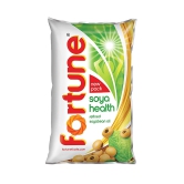 Fortune Soya Health Refined Soyabean Oil, 1 L Pouch