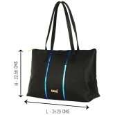 Enoki - Black Faux Leather Tote Bag - Black