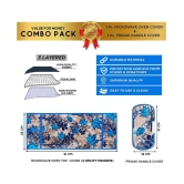 E-Retailer Set of 2 Polyester Blue Microwave Oven Cover -