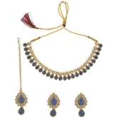 Sukkhi Alloy Blue Traditional Necklaces Set Choker - Blue