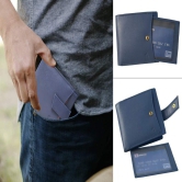 LEADERACHI Leather Blue Wallet for Men