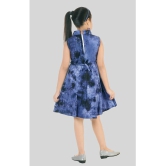 Coxxup Blue Rayon Girls Fit And Flare Dress ( Pack of 1 ) - None