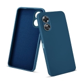 Case Vault Covers - Blue Silicon Plain Cases Compatible For Oppo A17 ( Pack of 1 ) - Blue