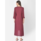 Pistaa - Wine Viscose Women's Asymmetrical Kurti ( Pack of 1 ) - None