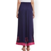 Women Navy Blue Printed Relaxed Fit Palazzo Trousers