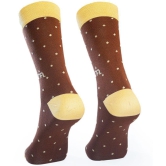 Man Arden Bossy Brown Edition Designer Socks, Casual, Office, Egyptian Premium Cotton Quality, 1 Pair - Brown