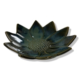 Ceramic Dining Emerald Green Lotus Shaped 8 Inches Serving Platter