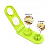 2 in 1 Boiled Egg Cutter with Stainless Steel Cutting Wire - Multicolor