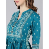 KIPEK - Teal Cotton Womens Straight Kurti ( Pack of 1 ) - None