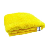 SOFTSPUN - Microfibre Yellow Solid Bath Towel ( 70x140 ) cm 375 -GSM ( Pack of 1 ) - Yellow