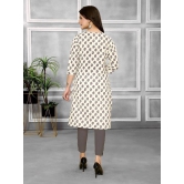 Rangita Women Cotton Off White Printed Knee Length Straight Kurti - None