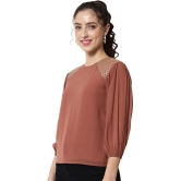 ALL WAYS YOU Women Top Georgette fabric  Brown XS