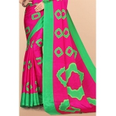 LEELAVATI - Pink Crepe Saree With Blouse Piece ( Pack of 1 ) - Pink