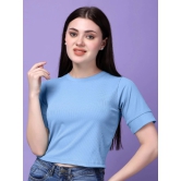 Self Design Round Neck Short Sleeves Cotton Top