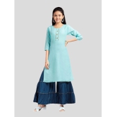 Aarika Sea Green Cotton Girls Kurta and Sharara Set ( Pack of 1 ) - None