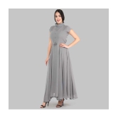 JASH CREATION - Grey Georgette Womens Fit & Flare Dress ( Pack of 1 ) - None