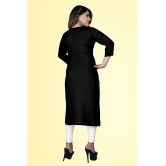 haya fashion - Black Rayon Women's Straight Kurti ( Pack of 1 ) - None