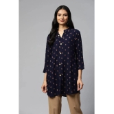 JC4U - Navy Blue Rayon Womens Straight Kurti ( Pack of 1 ) - None