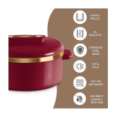 Milton Curve 1500 Inner Stainless Steel Casserole, 1300 ml, Maroon - Maroon