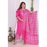 Swasti Cotton Printed Straight Womens Kurti - Pink ( Pack of 1 ) - None