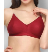 Clovia Pack of 1 Poly Cotton Non Padded Womens Push Up Bra ( Maroon ) - 32B