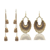 Samridhi DC Golden Jhumki Earrings ( Pack of 2 ) - Golden