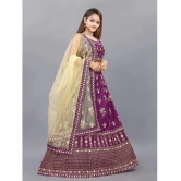 Apnisha Purple Silk Girls Lehenga Choli Set ( Pack of 1 ) - None