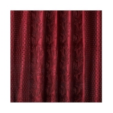 Veronica Deco Set of 2 Door Blackout Room Darkening Eyelet Poly Cotton Curtains Maroon - Maroon