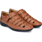 WUGO::Latest Stylish Men Faux Leather Sandals|Solid Outdoor Sandal For Mens & Boys (Free Home Delivery)