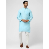 DESHBANDHU DBK - Turquoise Cotton Blend Mens Regular Kurta ( Pack of 1 ) - None