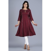 Smien - Maroon Rayon Womens A-line Kurti ( Pack of 1 ) - None