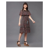 Miss Chase Polyester Printed Knee Length Womens Fit & Flare Dress - Black ( Pack of 1 ) - None