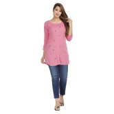 JC4U - Pink Rayon Womens Straight Kurti - XL