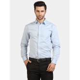 Life Roads 100 Percent Cotton Blue Solids Party wear Shirt Single Pack - None